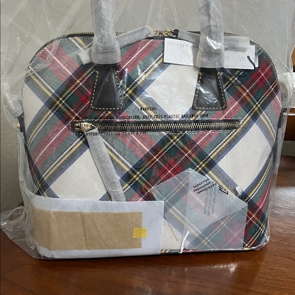 Dooney & Bourke Multicolor Plaid Satchel - Picture 4 of 5